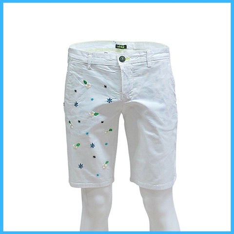 SHOCKLY bermuda uomo ricamate RICCIONE BLOOM 3P0201 BIANCO estate 2021