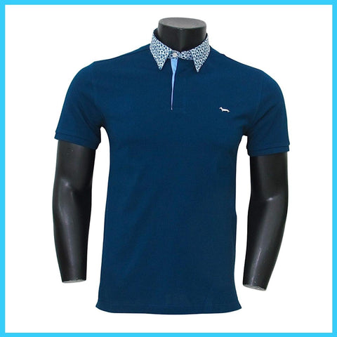 HARMONT & BLAINE polo uomo cotone LNJ005 N14 020004 808 BLU estate 2023