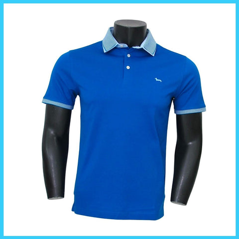 HARMONT & BLAINE polo uomo cotone LNJ188 020455 816 AZZURRO estate 2023