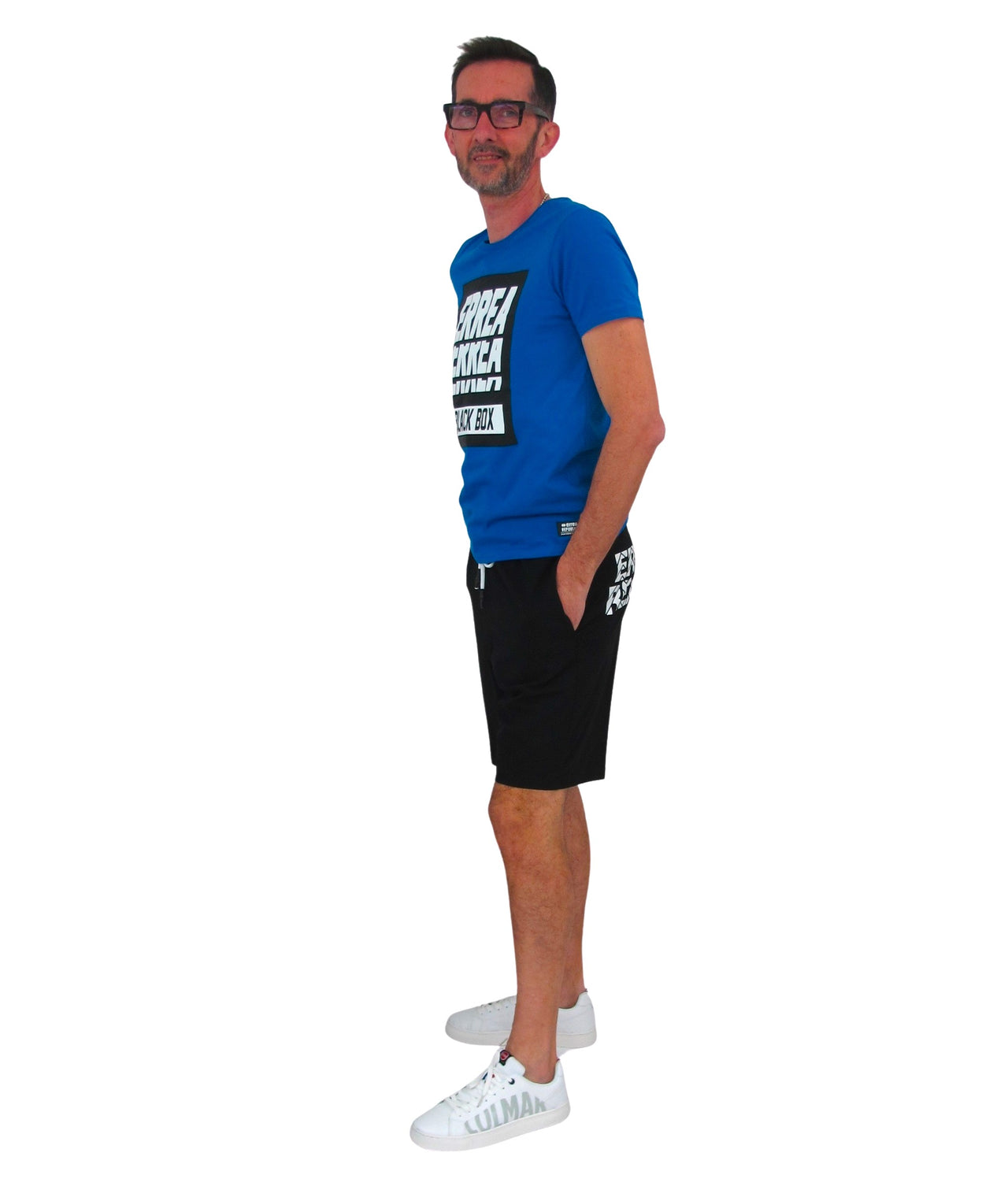 ERREA' REPUBLIC bermuda felpa uomo short GRAPHIC R25P1F0Z00090 BLU estate 2022