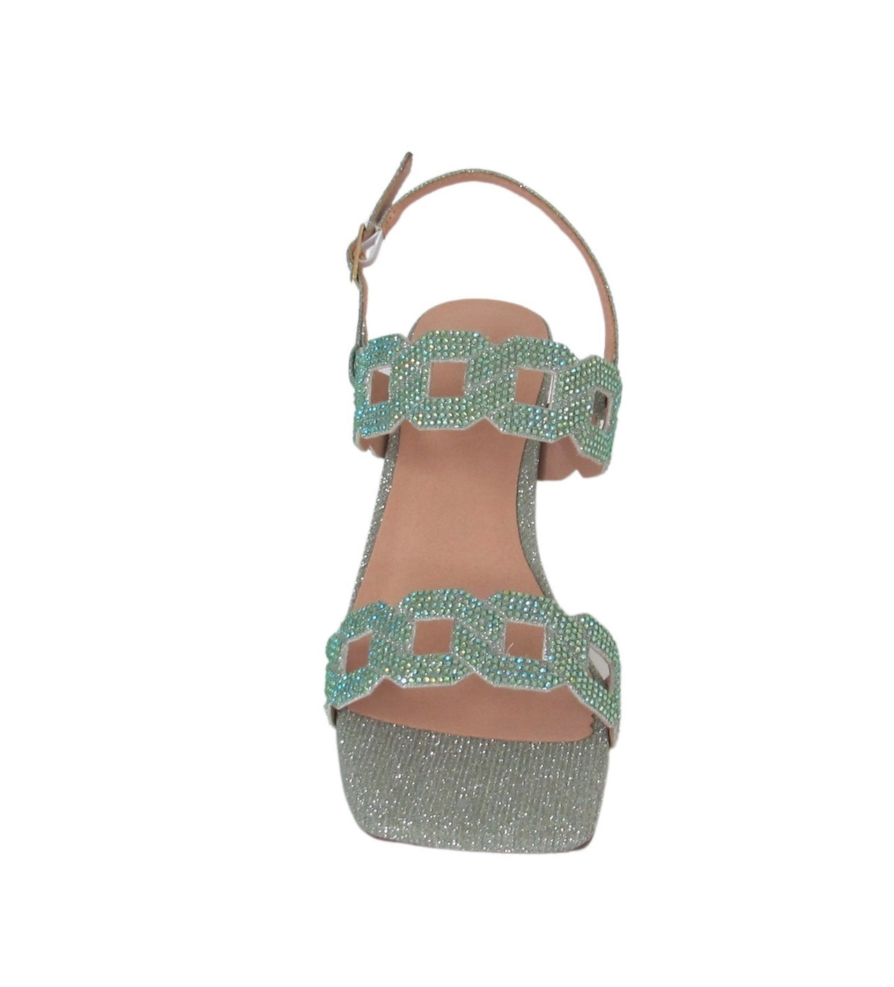MENBUR sandali donna simil pelle glitterata tacco 22989 0057 MENTA estate 2022