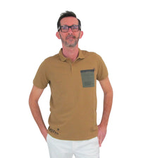 Thumbnail for MANUEL RITZ polo uomo con taschino 3232M577 223343 24 BEIGE SCURO estate 2022