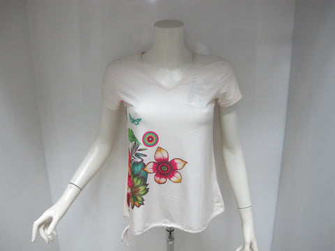 DESIGUAL t-shirt donna manica corta modello 60T2SD1-1013 colore BEIGE estate 2016 - dodo.club - 1