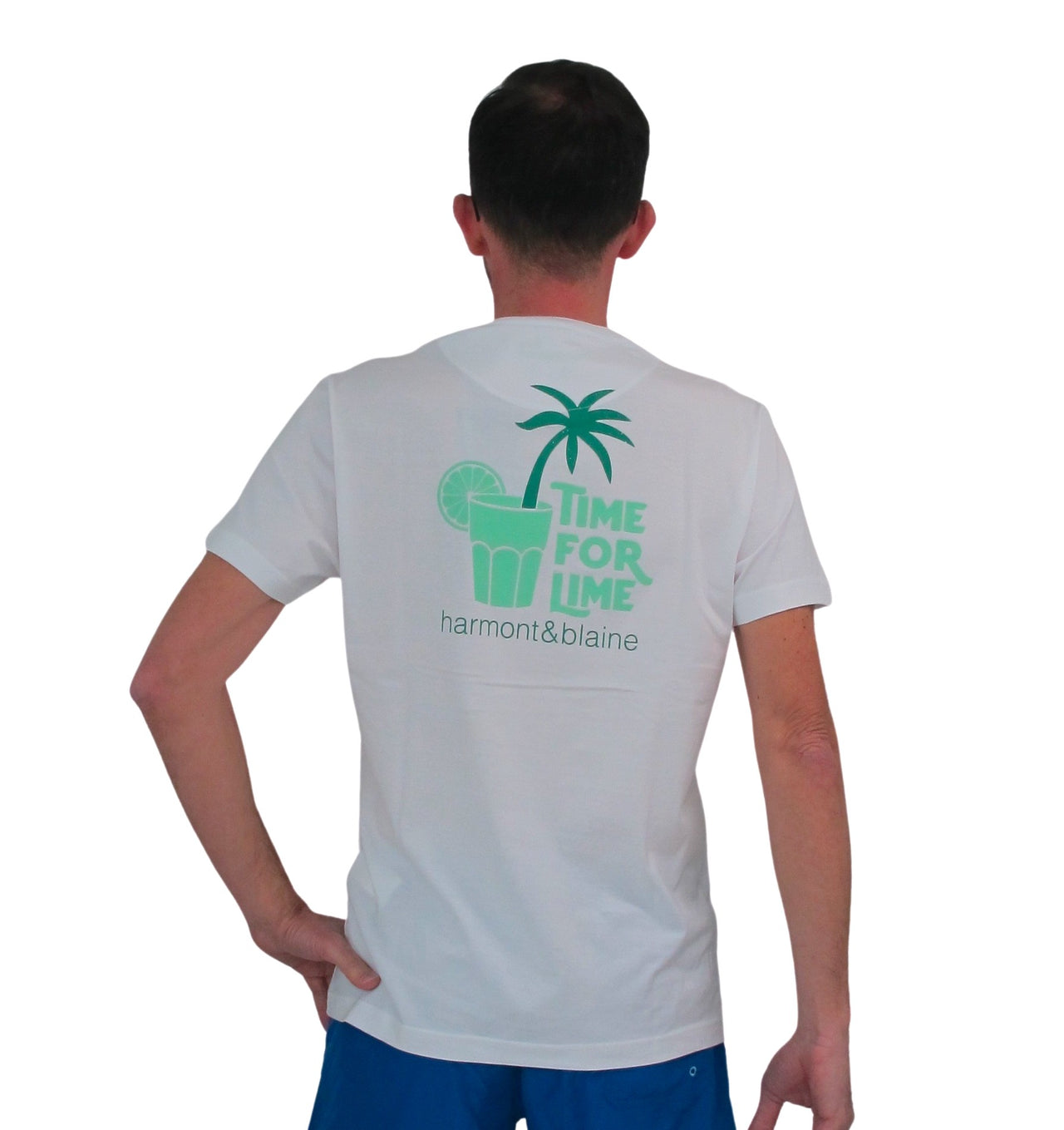 HARMONT&BLAINE t-shirt uomo stampa dietro IRH165 021152 100 BIANCO estate 2022