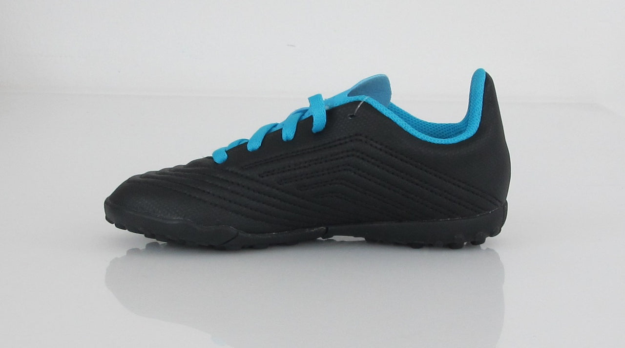 ADIDAS scarpe calcetto bimbo turf PREDATOR 19.4 TF G25826 NERO/CIANO agosto 2019
