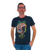 SHOCKLY t-shirt uomo manica corta stampata TS-HELMET 4T1006 NAVY BLU estate 2022