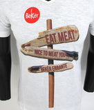 BEKèR t-shirt uomo NICE TO MEAT YOU colore BIANCO estate 2018