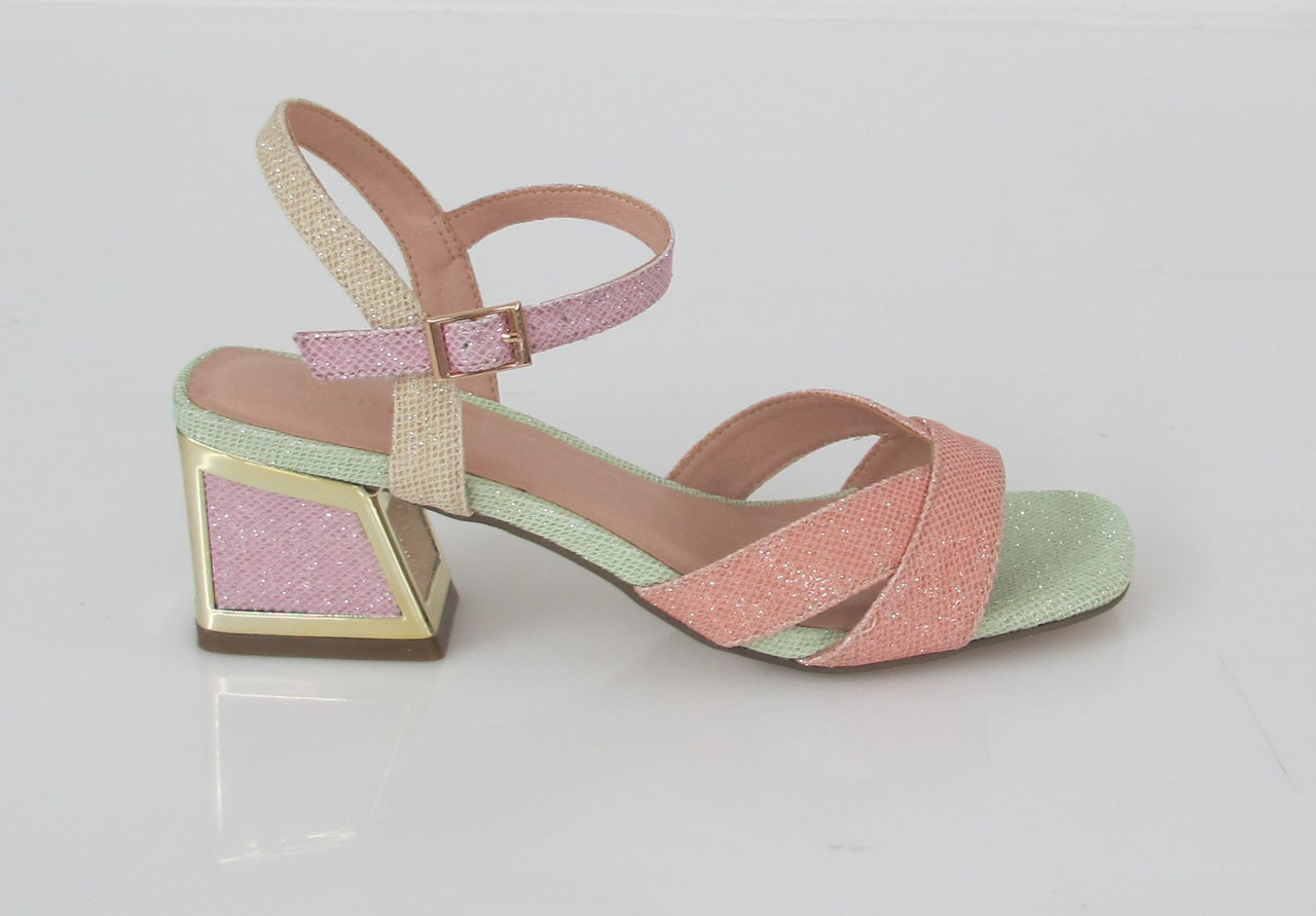 MENBUR sandali donna tacco cinturino glitter 23015 0082 MULTICOLOR estate 2022