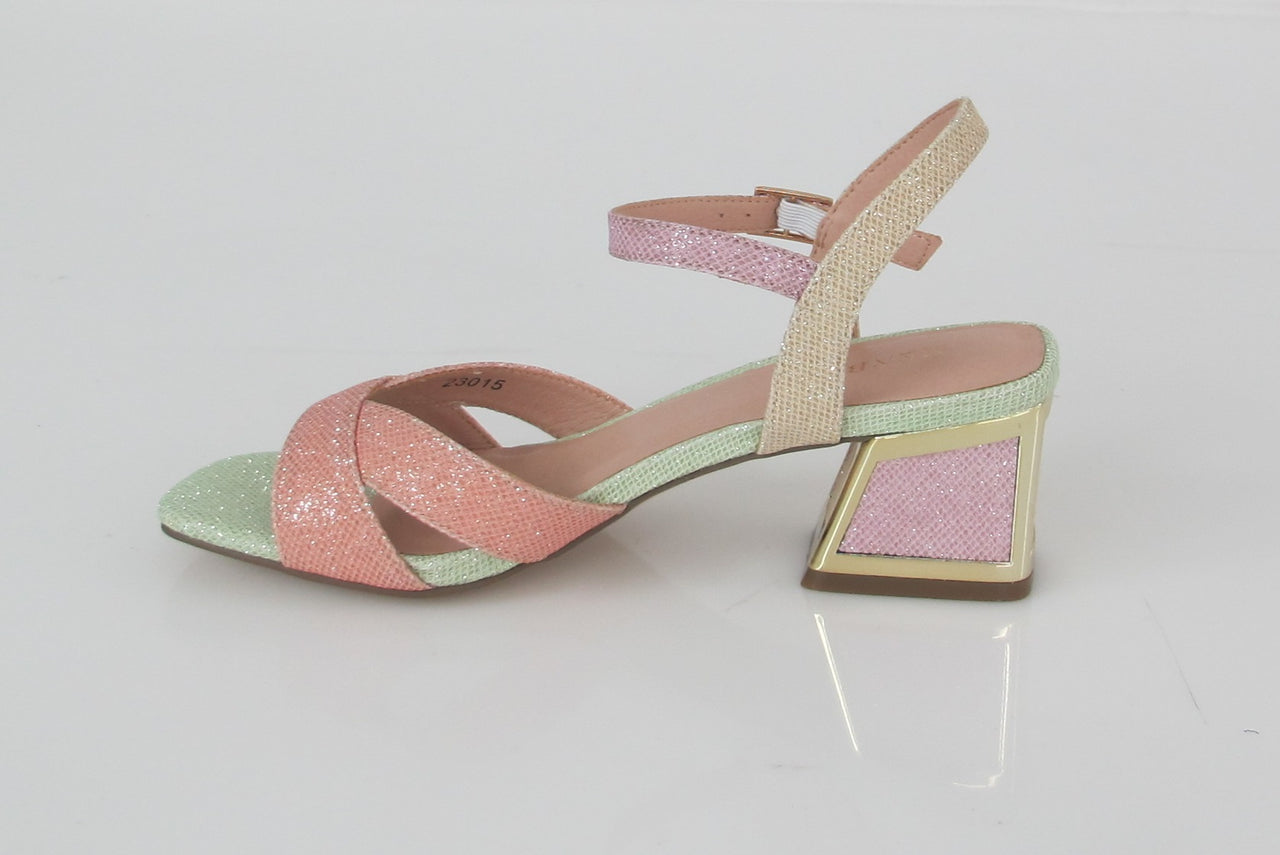 MENBUR sandali donna tacco cinturino glitter 23015 0082 MULTICOLOR estate 2022