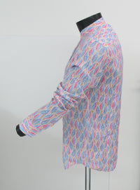 Thumbnail for BASTONCINO camicia uomo collo coreana B2172 SIMO 01 AZZURRO LILLA estate 2022