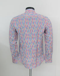 Thumbnail for BASTONCINO camicia uomo collo coreana B2172 SIMO 01 AZZURRO LILLA estate 2022
