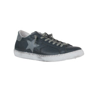 Thumbnail for 2STAR scarpe sneaker uomo low pelle 2SU3625 178 BLU GRIGIO inverno 2022