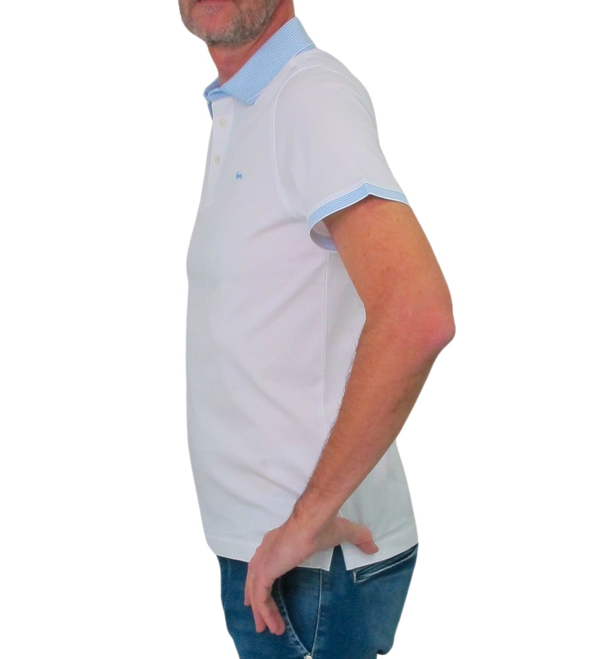 HARMONT & BLAINE polo uomo cotone LNJ188 020455 100 BIANCO CELESTE estate 2023