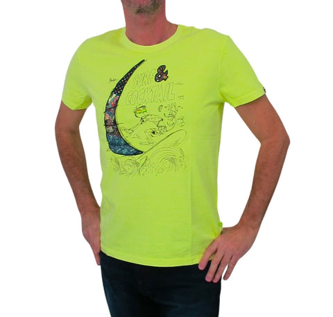 SHOCKLY t-shirt uomo cotone manica corta TS SURF 6T5311 GIALLO FLUO estate 2023