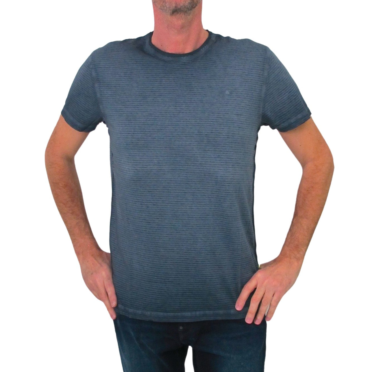 SHOCKLY t-shirt uomo manica corta cotone TS STRIPE 6T6818 NIGHT BLU estate 2023