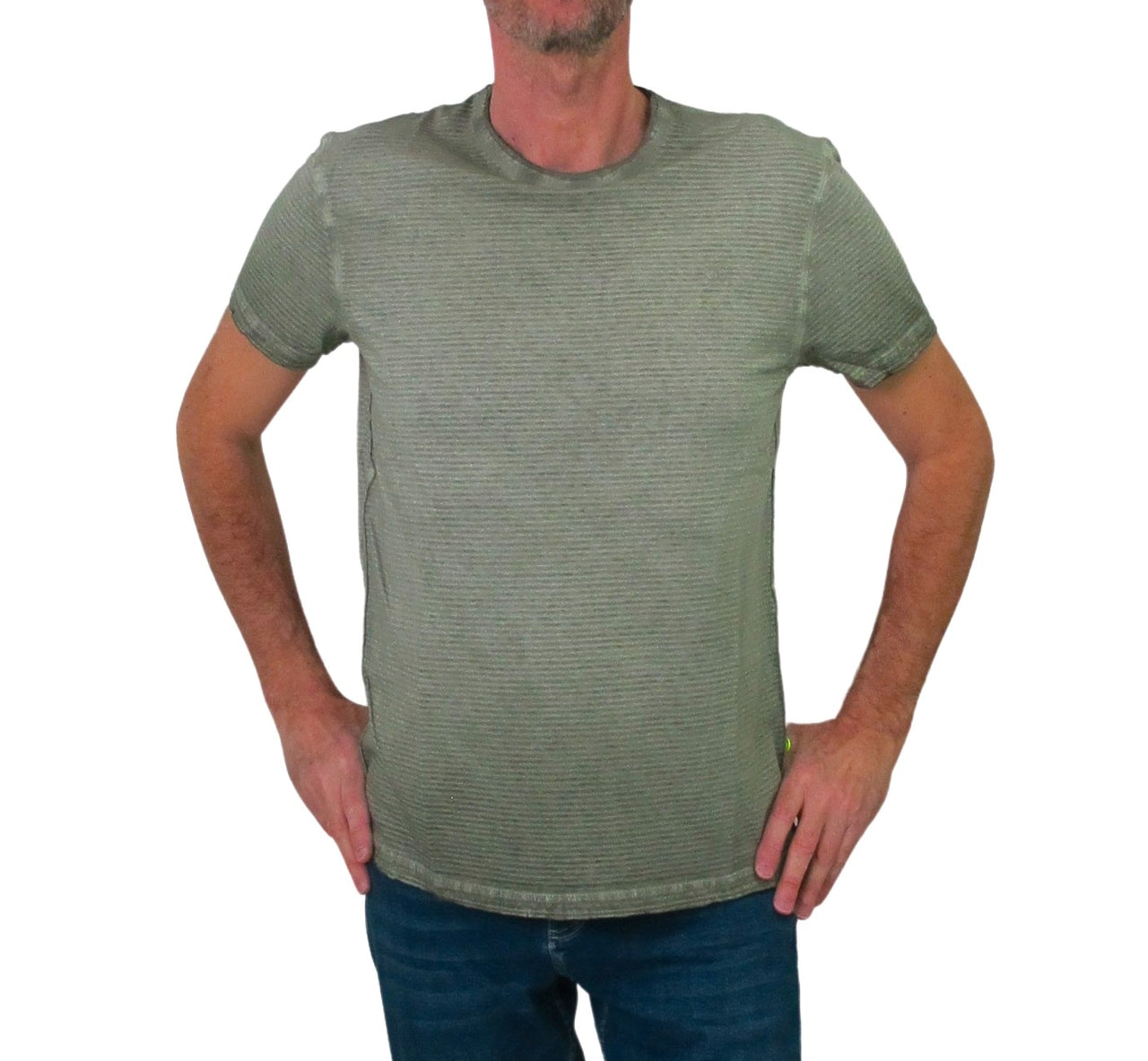 SHOCKLY t-shirt uomo manica corta cotone TS STRIPE 6T6815 ARMY VERDE estate 2023
