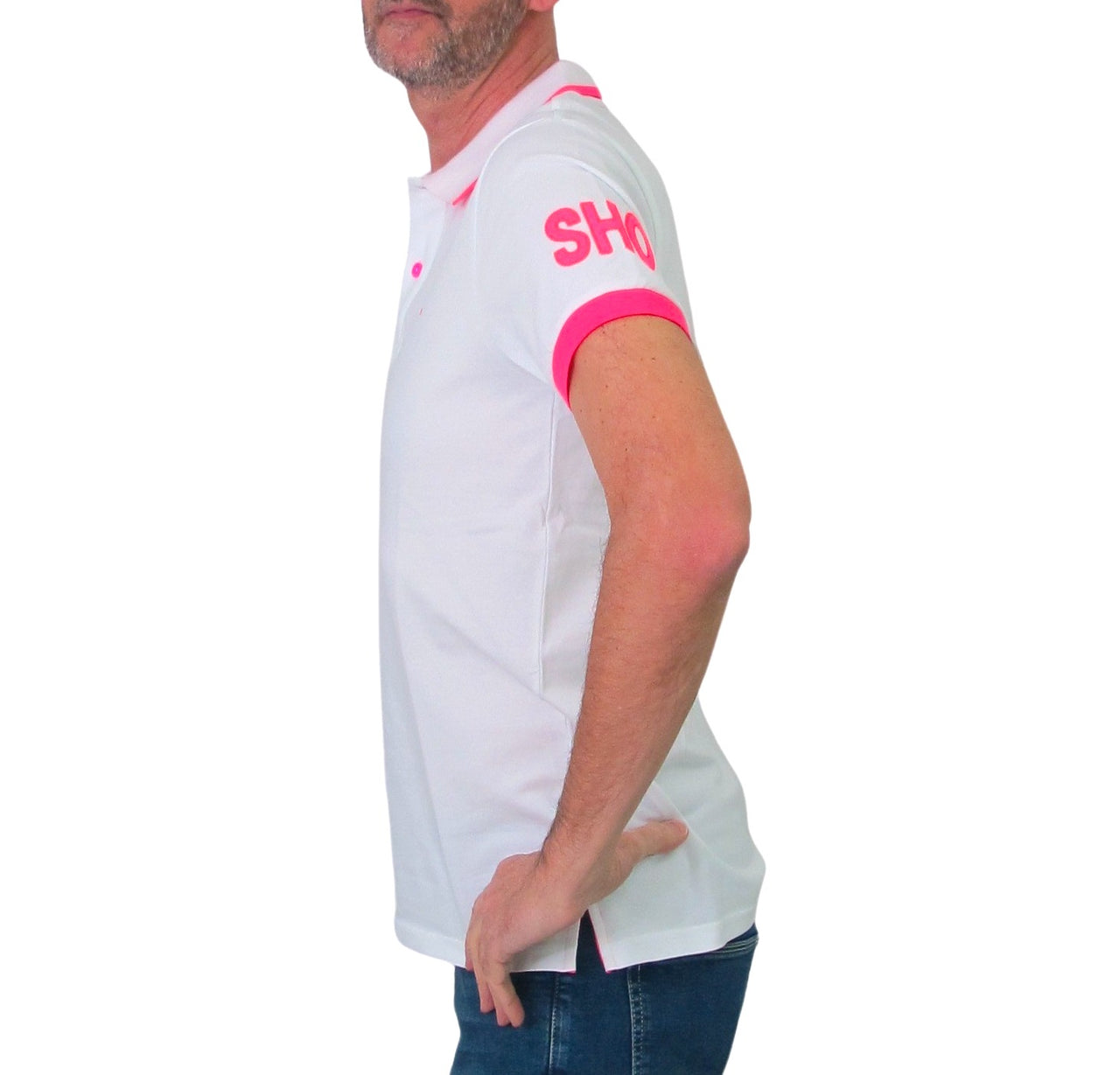 SHOCKLY polo uomo manica corta POLO SHO 6X7401 WHITE PINK BIANCO estate 2023