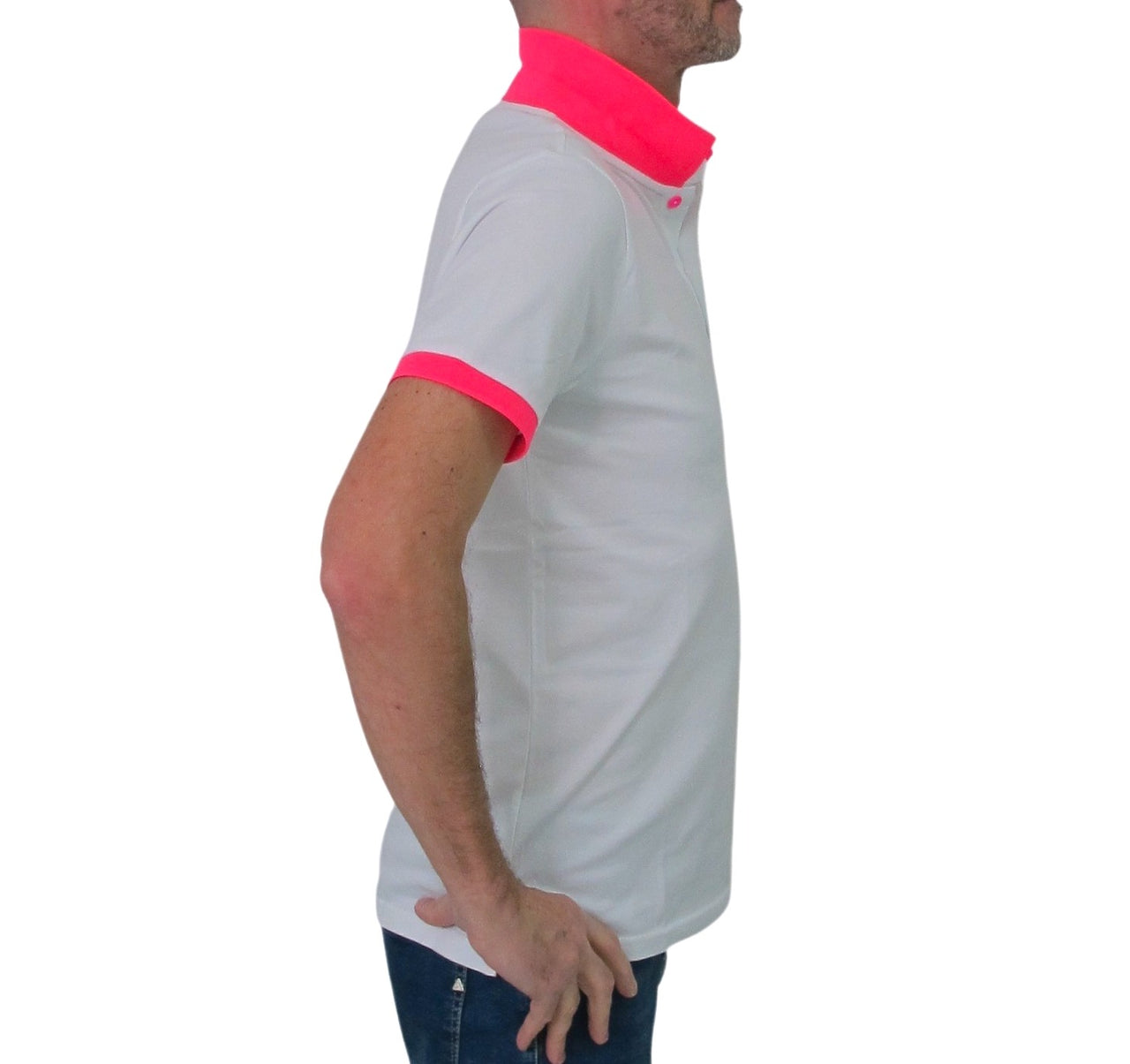SHOCKLY polo uomo manica corta POLO SHO 6X7401 WHITE PINK BIANCO estate 2023