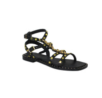 Thumbnail for CAFéNOIR sandali donna flat  bassi cinturino C1GN1010 N001 NERO ORO estate 2021