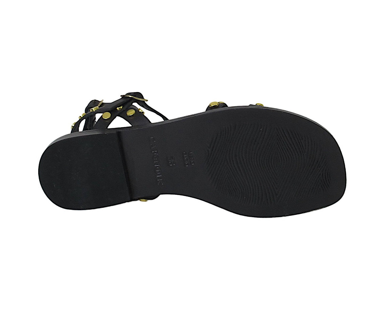 CAFéNOIR sandali donna flat  bassi cinturino C1GN1010 N001 NERO ORO estate 2021