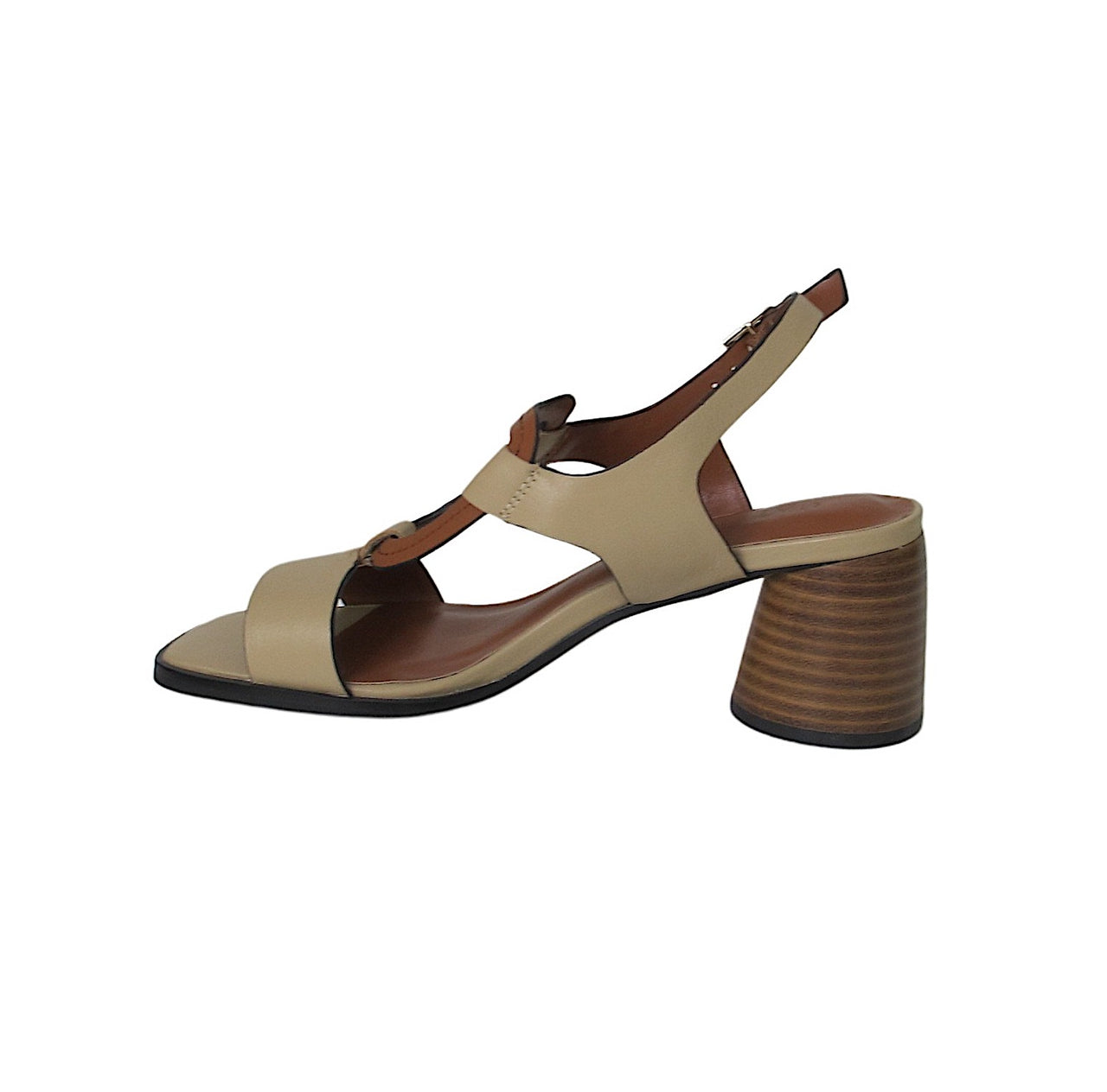CAFéNOIR sandali donna pelle tacco C1LC1360 W026 CREMA CUOIO estate 2021