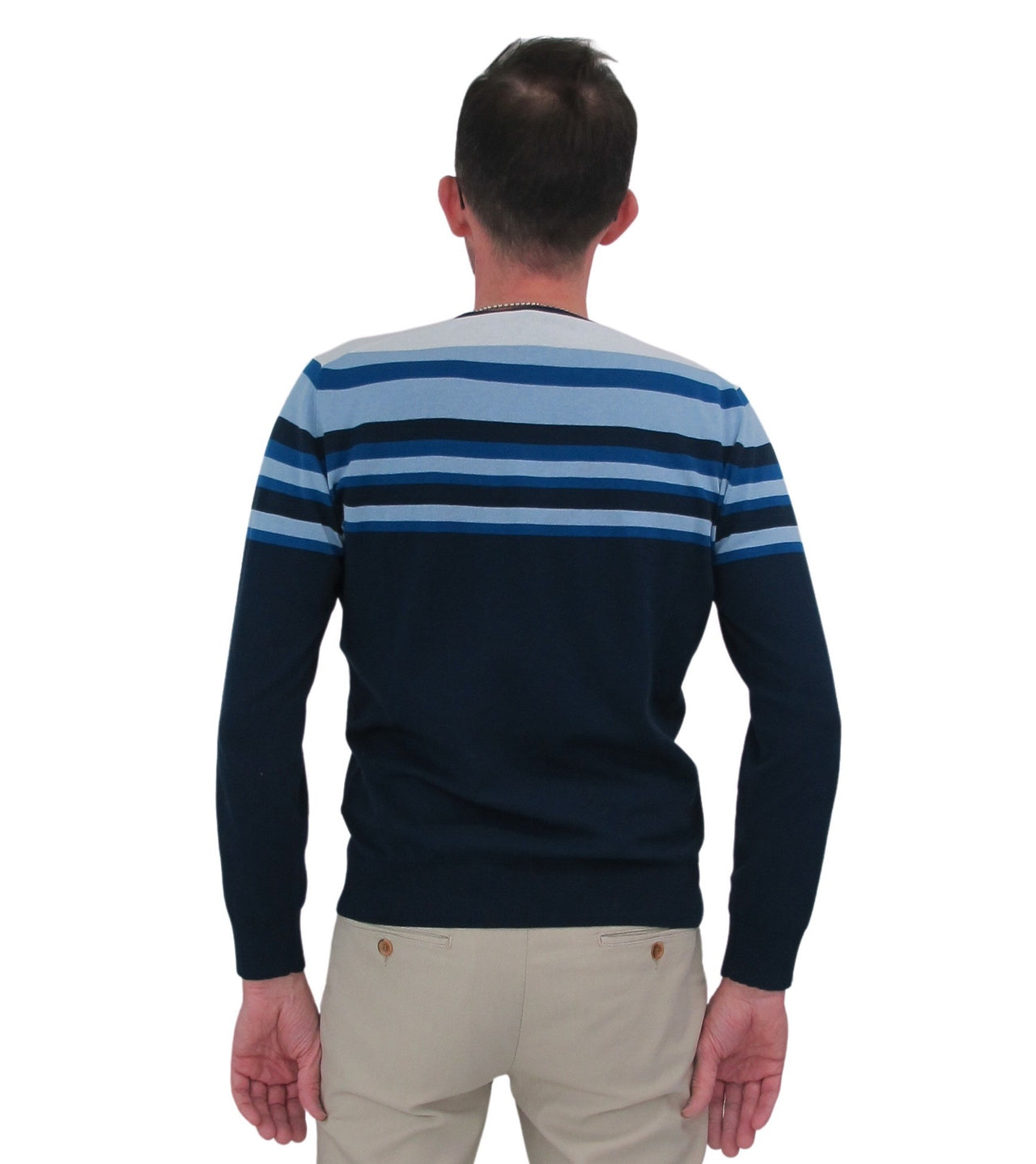 HARMONT & BLAINE maglione uomo cotone girocollo HRH418 030728 802 BLU estate 2022