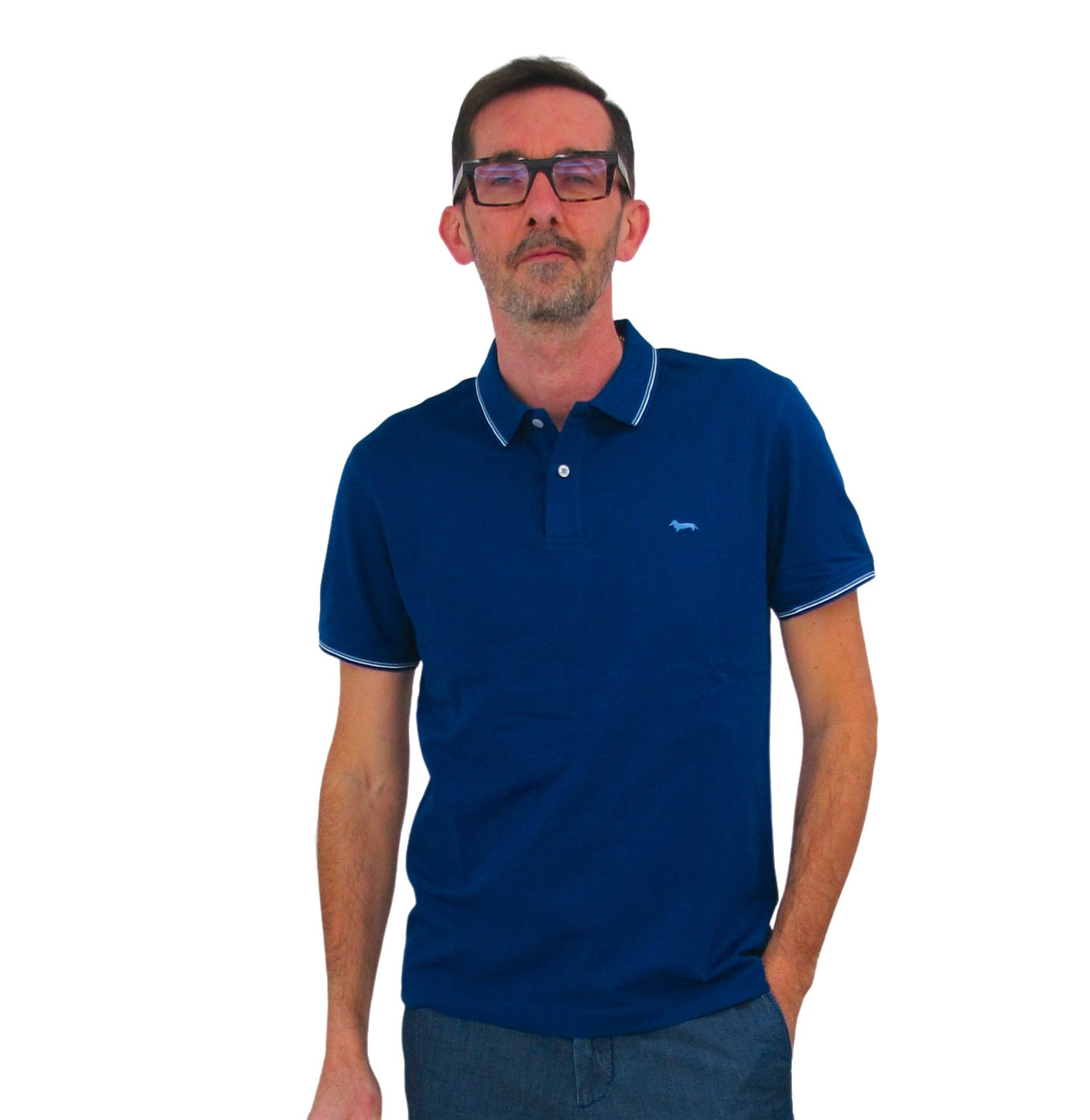 HARMONT & BLAINE polo uomo manica corta LNH032 020862 816 BLUETTE estate 2022