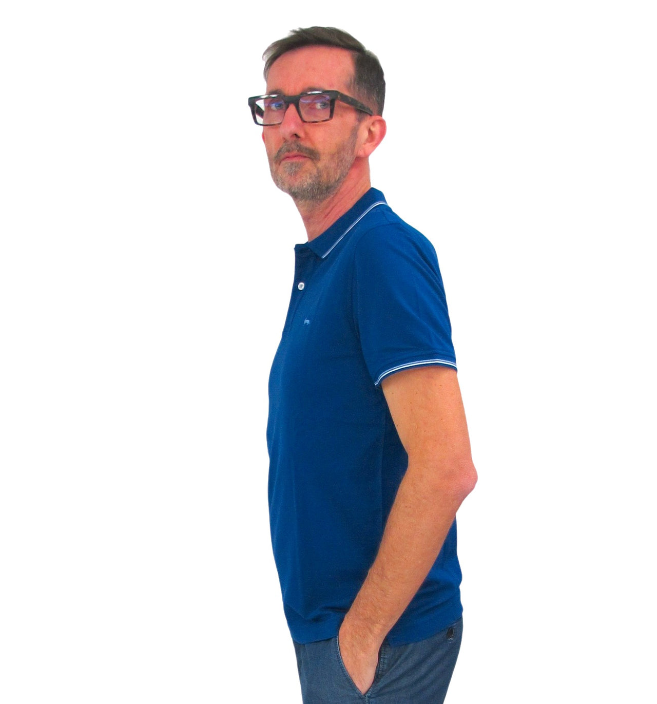 HARMONT & BLAINE polo uomo manica corta LNH032 020862 816 BLUETTE estate 2022
