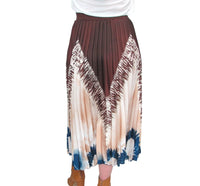 Thumbnail for B.YU gonna donna plissè fantasia tie dye BY02154 431 MARRONE BEIGE estate 2022