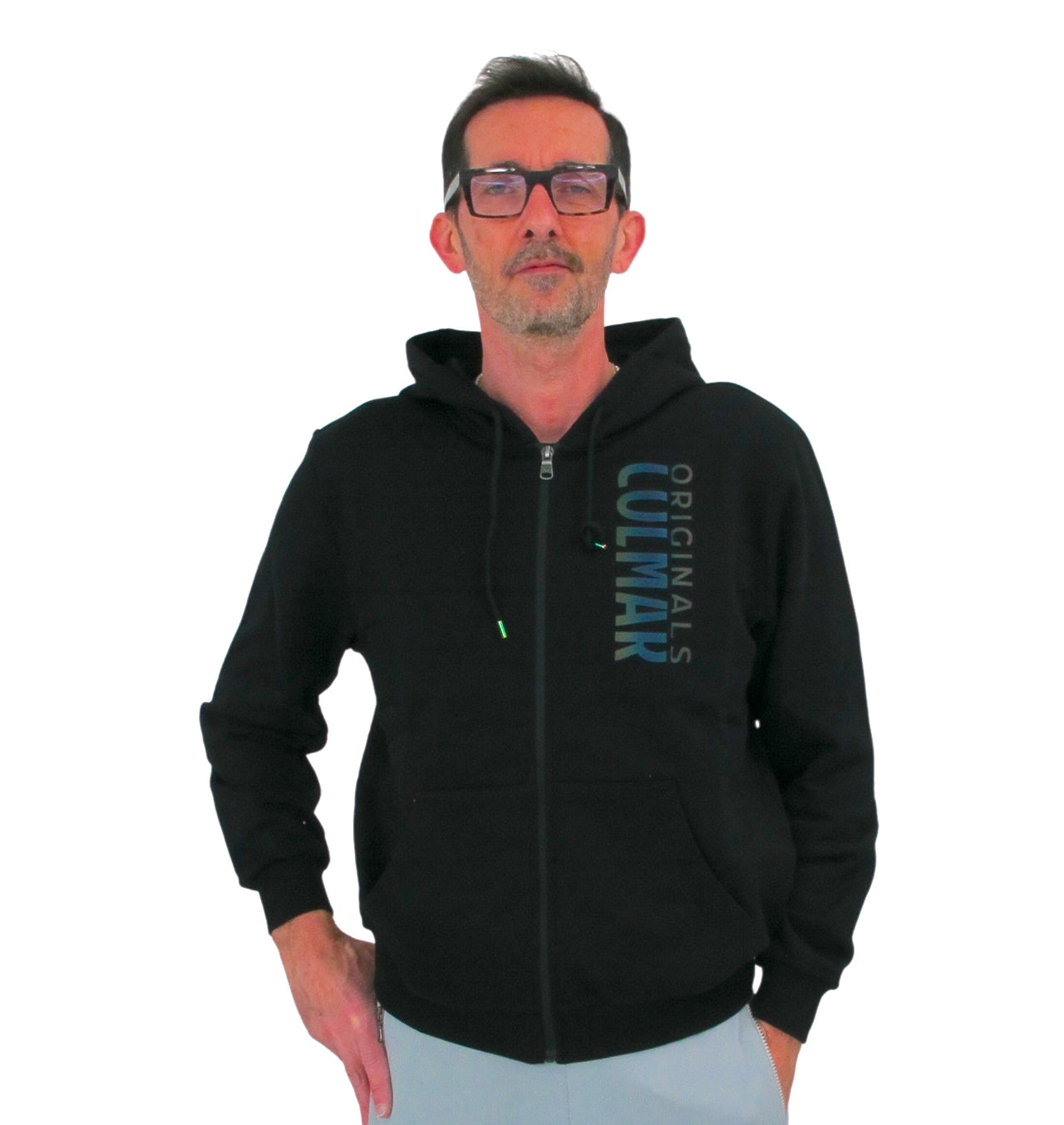 COLMAR felpa uomo cappuccio full zip logo 8293 5TK ABOUT 99 NERO estate 2022