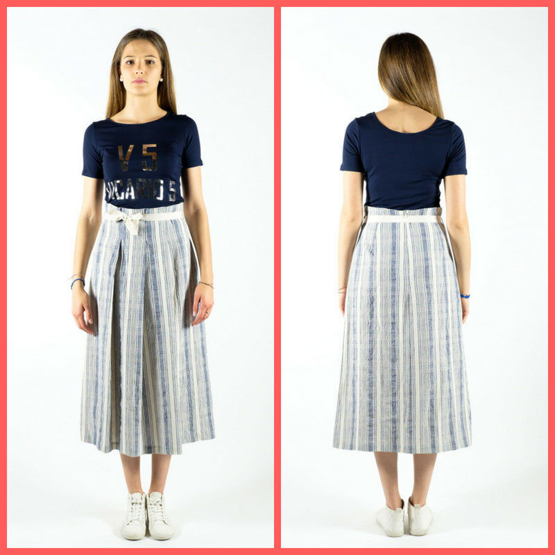 VICARIO 5 gonna donna longuette GARDA LB colore BEIGE/BLU estate 2018