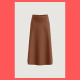EMME di MARELLA gonna donna svasata ecopelle COMICA 51060119 002 002 MARRONE inverno 2021