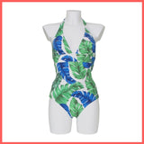 MC2 SAINT BARTH costume donna intero MARYLIN BANANA LEAF 01 BIANCO VERDE estate 2021