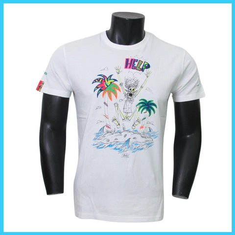 SHOCKLY t-shirt uomo cotone manica corta TS HELP 6T5101 WHITE BIANCO estate 2023