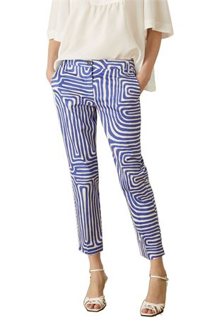 EMME di MARELLA pantaloni donna slim GRANADA 51310324 003 BLUETTE BIANCO estate 2022