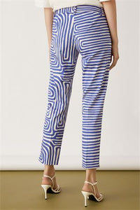 Thumbnail for EMME di MARELLA pantaloni donna slim GRANADA 51310324 003 BLUETTE BIANCO estate 2022