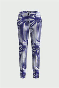 Thumbnail for EMME di MARELLA pantaloni donna slim GRANADA 51310324 003 BLUETTE BIANCO estate 2022