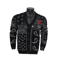 Thumbnail for MC2 SAINT BARTH cardigan uomo JONAN EMB SB BANDANA 00 NERO, inverno 2021