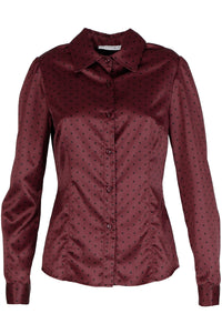 Thumbnail for CAFèNOIR camicia donna avvitata C7JC0006 S028 BORDEAUX NERO inverno 2021