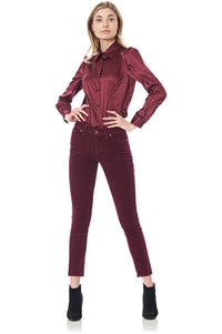 Thumbnail for CAFèNOIR camicia donna avvitata C7JC0006 S028 BORDEAUX NERO inverno 2021