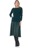 CAFèNOIR gonna donna lunga liscia svasata C7JO0003 G010 VERDE inverno 2021