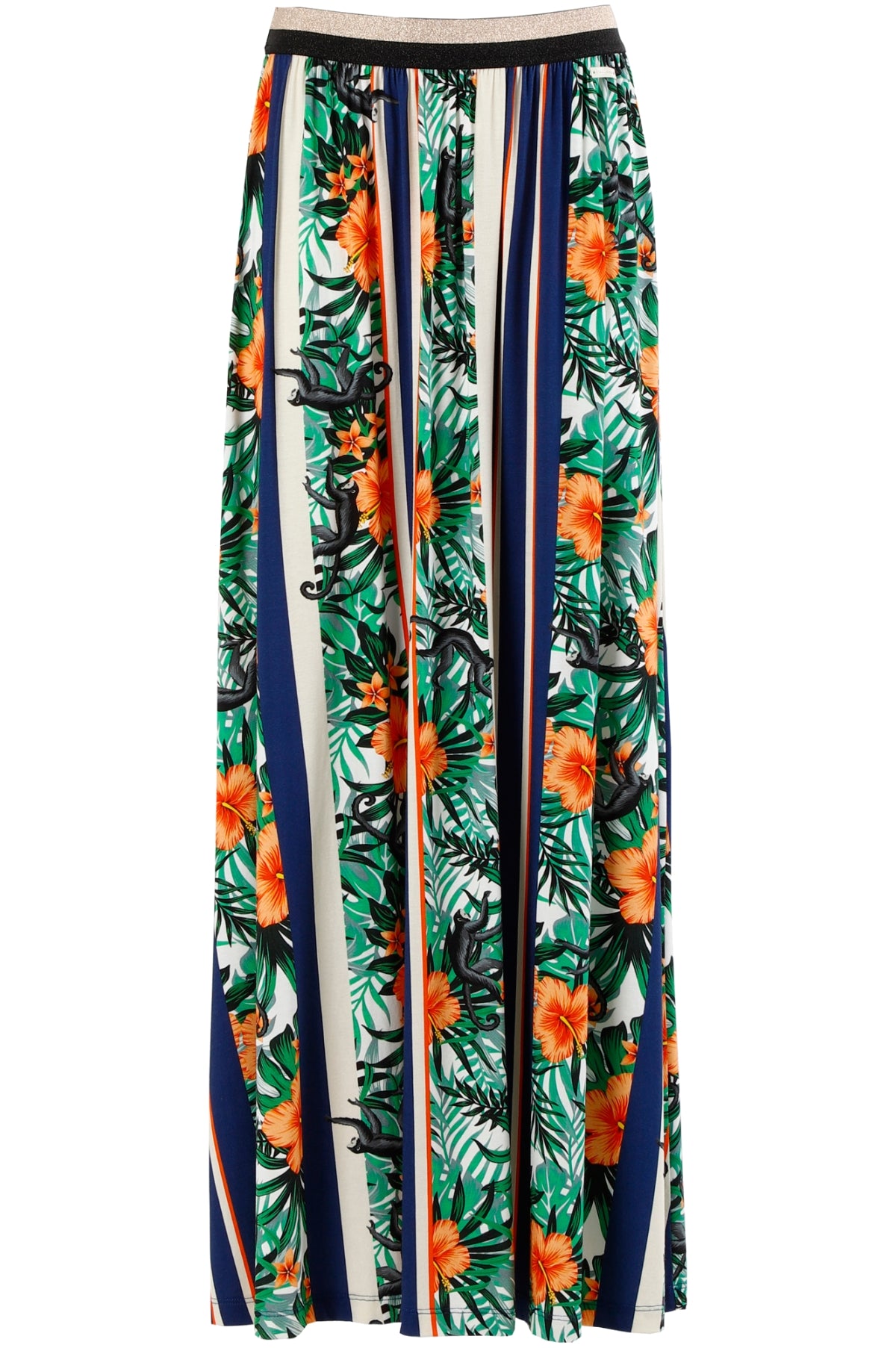 CAFèNOIR gonna lunga donna esotica jungle GJO902 2533 BLU ARANCIO estate 2020