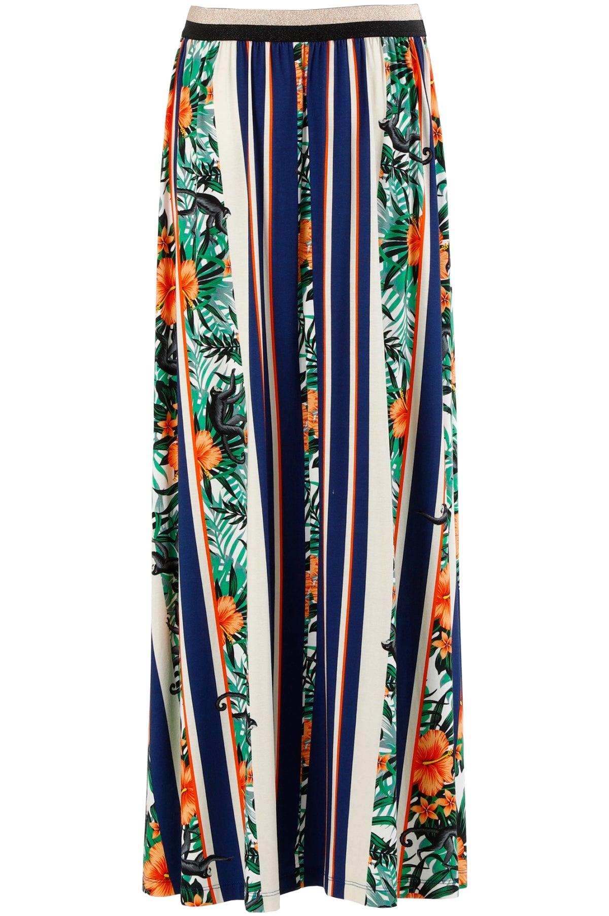 CAFèNOIR gonna lunga donna esotica jungle GJO902 2533 BLU ARANCIO estate 2020