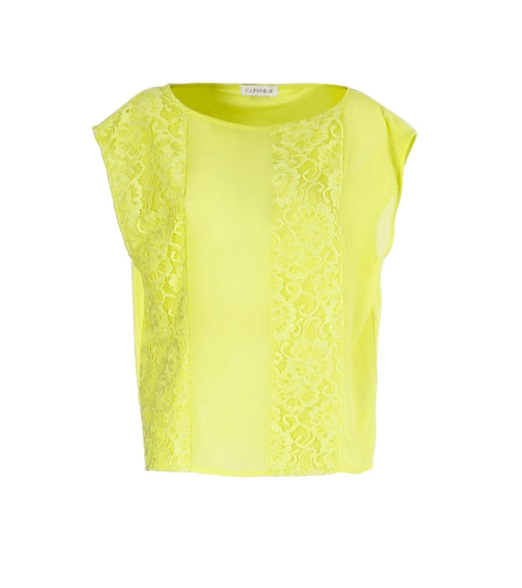 CAFèNOIR t-shirt donna scatoletta IJT724 1874 LIME estate 2019