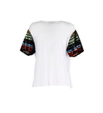 CAFèNOIR t-shirt donna camicia manica paillettes IJT742 203 BIANCO estate 2020